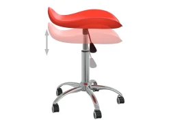 Cadeira de escritório couro artificial vermelho