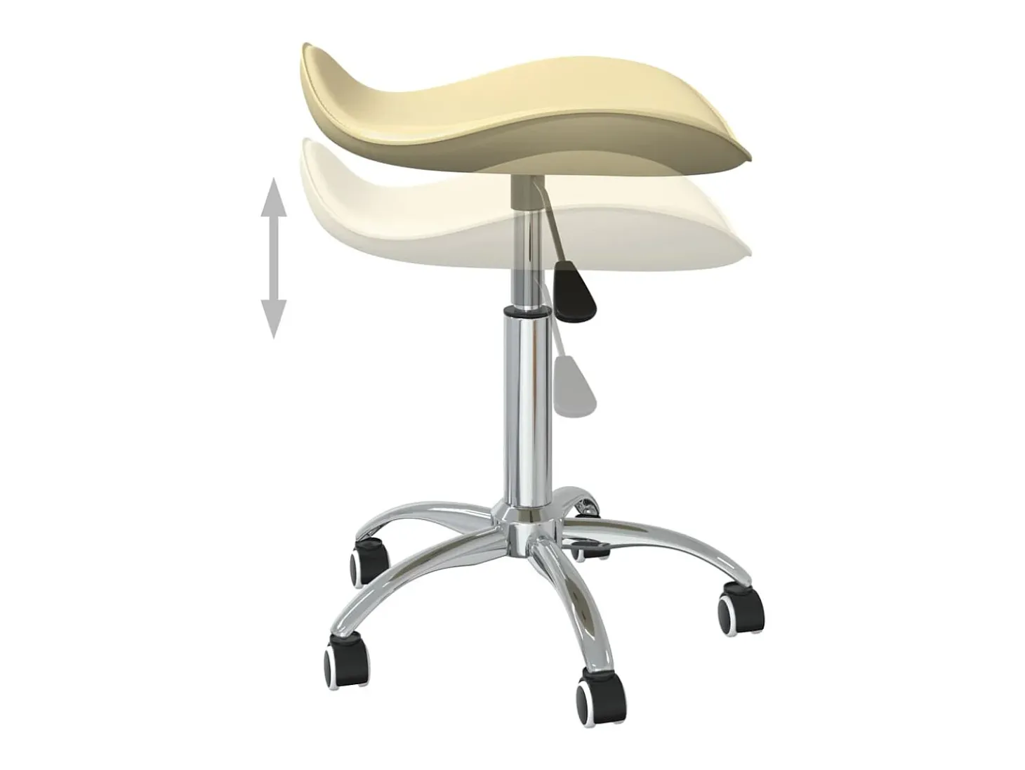 Cadeira de escritório couro artificial creme
