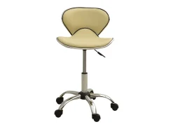 Cadeira de escritório couro artificial cor creme