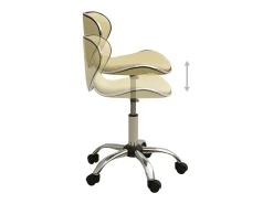 Cadeira de escritório couro artificial cor creme