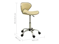 Cadeira de escritório couro artificial cor creme