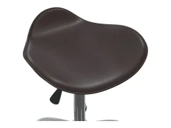Cadeira de escritório couro artificial castanho