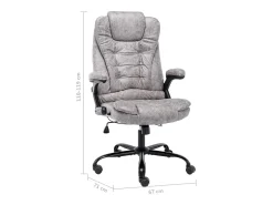 Cadeira de escritório couro artificial cinzento-claro