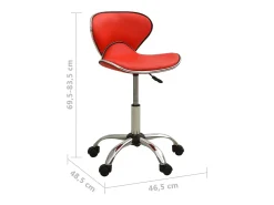 Cadeira de escritório couro artificial vermelho