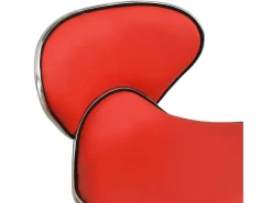 Cadeira de escritório couro artificial vermelho
