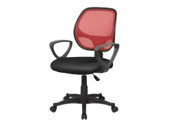 Cadeira de escritório Ddjidj, Cadeira de trabalho em malha com braços, Assento de escritório ergonômico, 56x57h88/100 cm, Preto e Vermelho