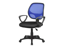 Cadeira de escritório Ddjidj, Cadeira de trabalho em malha com braços, Assento de escritório ergonômico, 56x57h88/100 cm, Preto e Azul