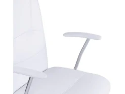 Cadeira de escritório em couro sintético branco