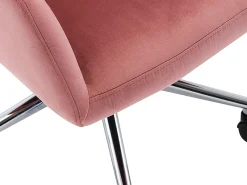 Cadeira de escritório em veludo cor rosa altura regulável PEGA