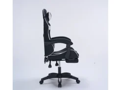 Cadeira de Escritório Ergonómica de Gaming Reclinável Preto e Branco - Confortável e com Estilo