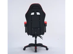 Cadeira de Escritório Gaming Ergonómica Reclinável Preto e Vermelho com Apoio para Pés e Almofadas