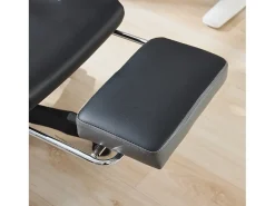 Cadeira de escritório giratória com função de massagem em pele sintética - Altura ajustável - Preto e cinzento