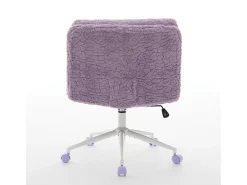 Cadeira de escritório giratória em tecido roxo com almofada dupla - Altura ajustável