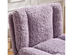 Cadeira de escritório giratória em tecido roxo com almofada dupla - Altura ajustável