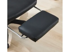 Cadeira de escritório giratória com função de massagem em pele sintética - Altura regulável - Preto