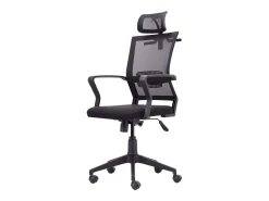 Cadeira de escritório giratória ergonômica preta com braços 64x127x64 cm
