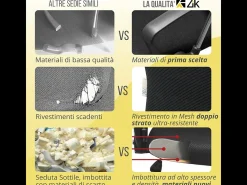 Cadeira de escritório giratória com braços, executiva, ergonómica com altura ajustável, Preta - ZIK