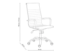 Cadeira de escritório Jou White com rodas e ajustável 64x116x64 cm