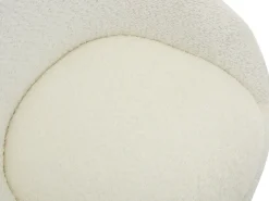 Cadeira de escritório NAODY em tecido bouclé branco marfim, com altura ajustável.