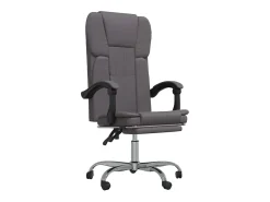 Cadeira de escritório reclinável couro artificial cinzento