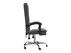 Cadeira de escritório reclinável couro artificial cinzento