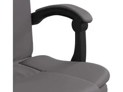 Cadeira de escritório reclinável couro artificial cinzento