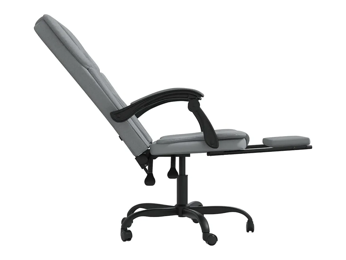Cadeira de escritório reclinável tecido cinzento-claro