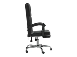 Cadeira de escritório reclinável couro artificial preto