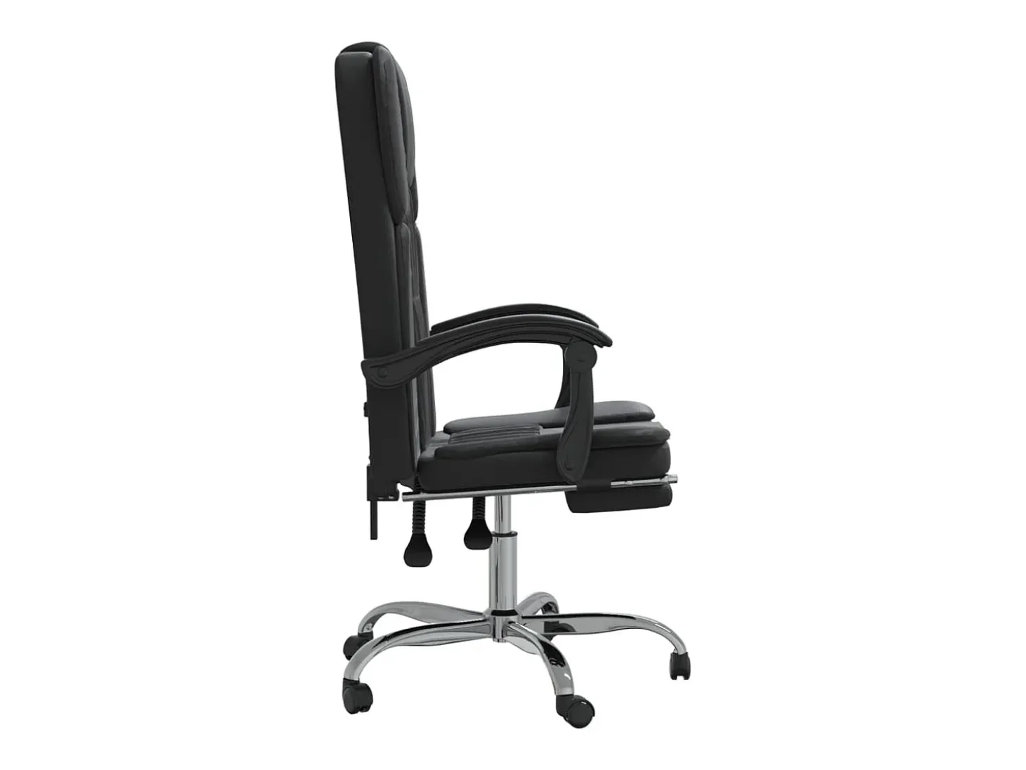 Cadeira de escritório reclinável couro artificial preto