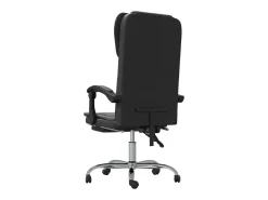 Cadeira de escritório reclinável couro artificial preto