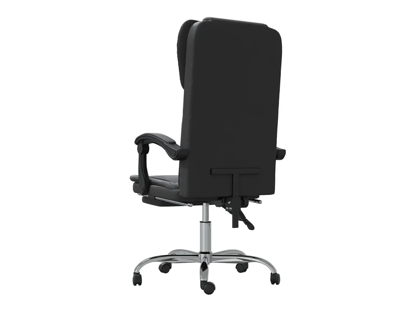 Cadeira de escritório reclinável couro artificial preto