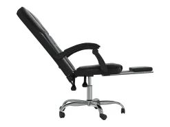 Cadeira de escritório reclinável couro artificial preto
