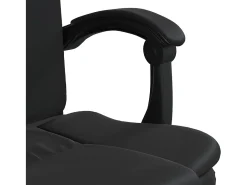 Cadeira de escritório reclinável couro artificial preto