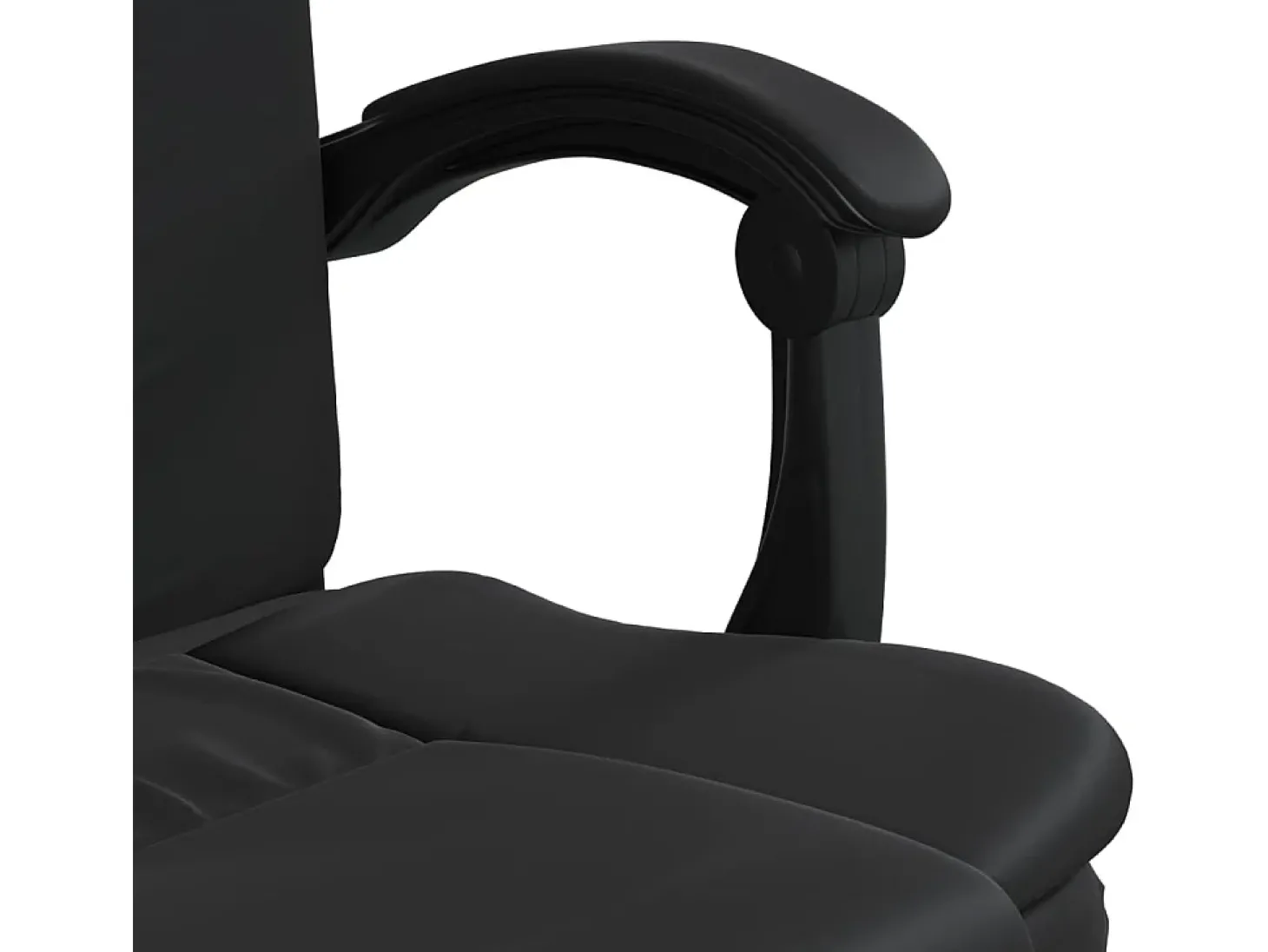 Cadeira de escritório reclinável couro artificial preto