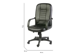 Cadeira de escritório Shepparton, Poltrona executiva com braços, Cadeira de escritório ergonômica, preta, 56x59h104/114 cm