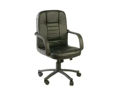 Cadeira de escritório Shepparton, Poltrona executiva com braços, Cadeira de escritório ergonômica, Preto, 56x59h88/99 cm