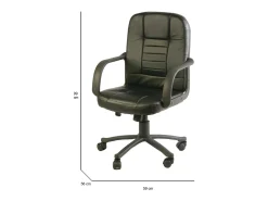 Cadeira de escritório Shepparton, Poltrona executiva com braços, Cadeira de escritório ergonômica, Preto, 56x59h88/99 cm