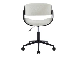 Cadeira de escritório tecido bouclé e metal branco e preto altura ajustável - JELSA