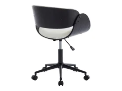 Cadeira de escritório tecido bouclé e metal branco e preto altura ajustável - JELSA