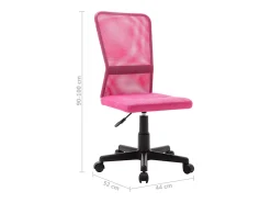Cadeira de escritório 44x52x100 cm tecido de malha rosa