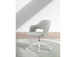 Cadeira de estudo em tecido com rodas - A71/81cm x C58cm x P58cm cinzento - Mia