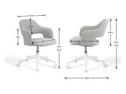 Cadeira de estudo em tecido com rodas - A71/81cm x C58cm x P58cm cinzento - Mia