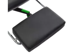 Cadeira de gaming c/ apoio de pés couro artificial preto/verde