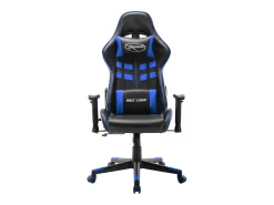Cadeira de gaming couro artificial preto e azul