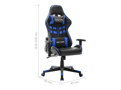 Cadeira de gaming couro artificial preto e azul