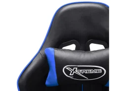 Cadeira de gaming couro artificial preto e azul