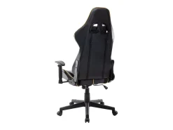 Cadeira de gaming couro artificial preto e dourado
