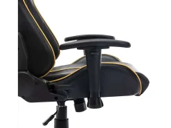 Cadeira de gaming couro artificial preto e dourado