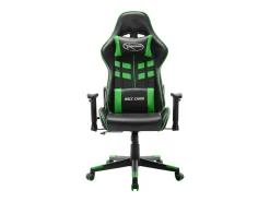 Cadeira de gaming couro artificial preto e verde