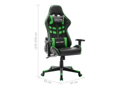 Cadeira de gaming couro artificial preto e verde